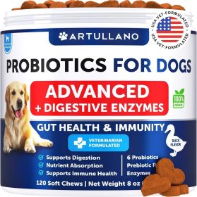 Probiotics for Dogs Support Gut Health Itchy Skin Allergies Immunity Yeast Balance Dog Probiotics and Digestive Enzymes with Prebiotics Reduce Di (Brand: Artullano)